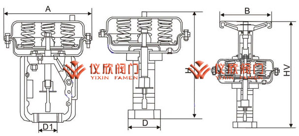 气动薄膜执行器外形尺寸图